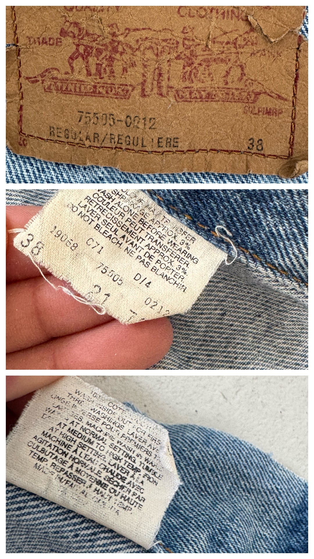 Gr. M Levis 505 Trucker Jacket 80s Vintage Made in Croatia