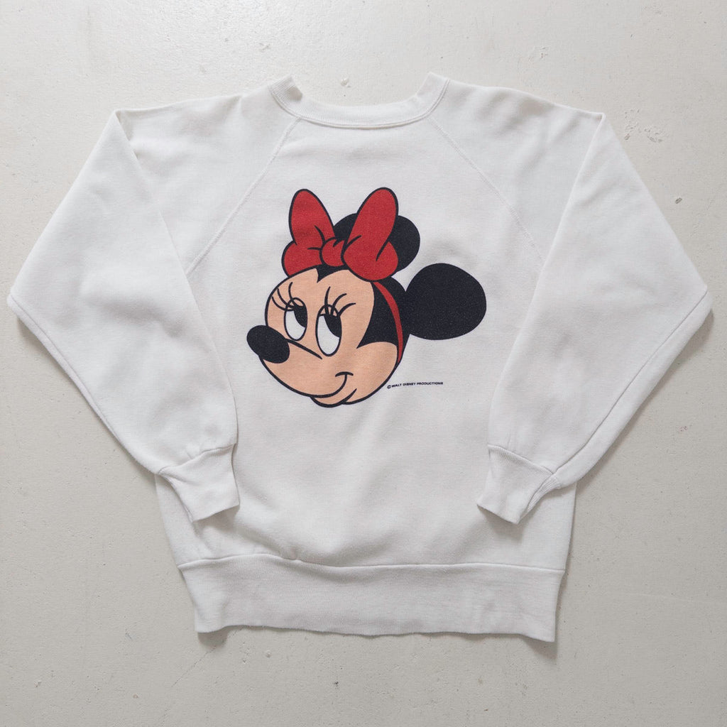 Gr. S Walt Disney Productions  Minnie Mouse Disney Raglan Crewneck 70s / 80s Vintage Made in USA