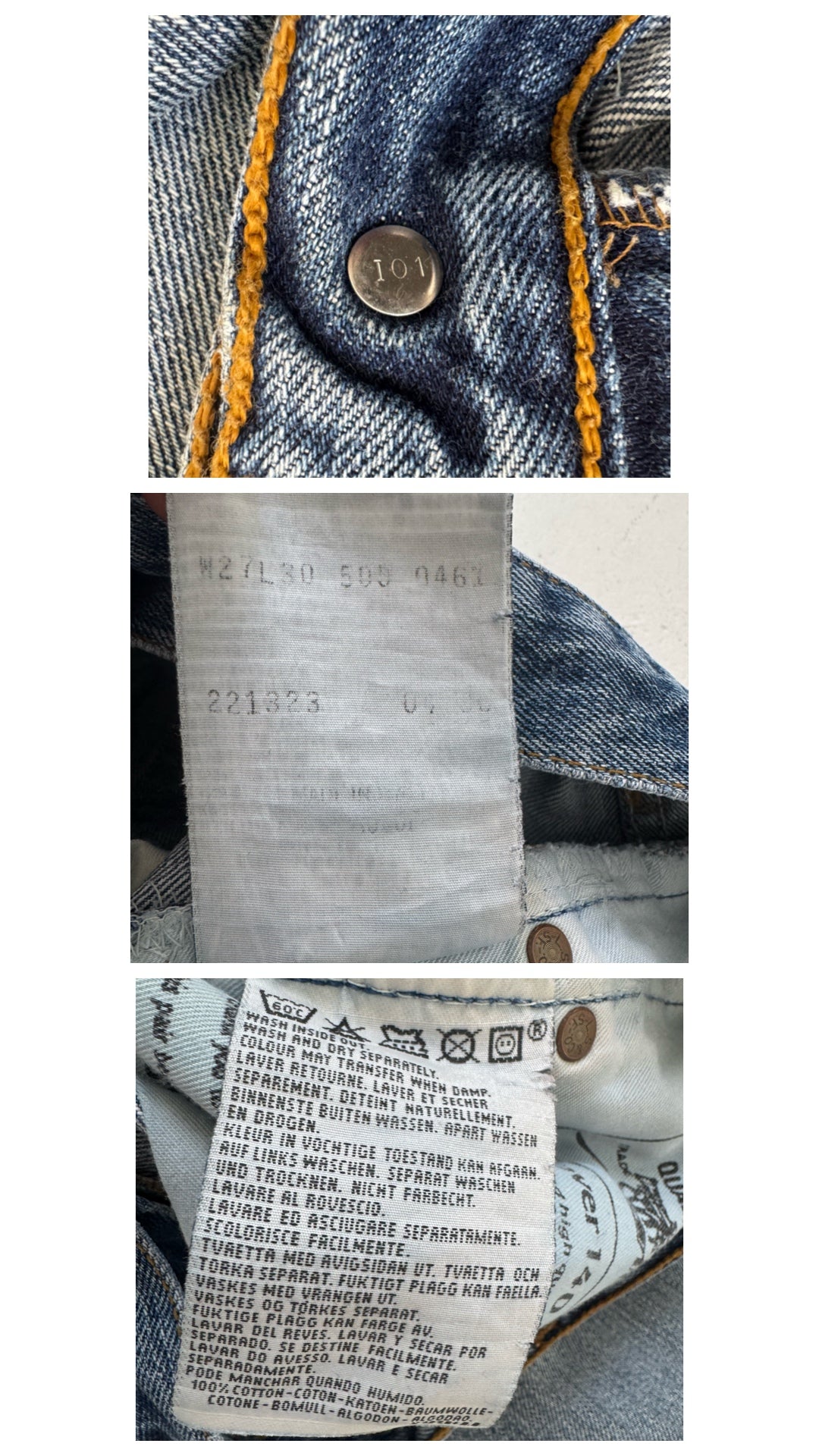 W25 L30 Levis 505 90s Vintage Made in Italy