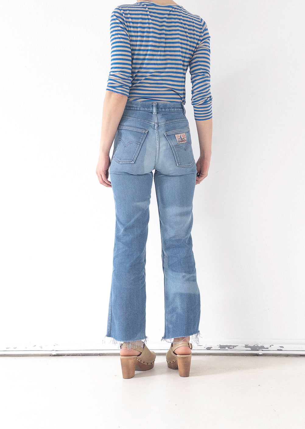 W26 - 27 L30 Levis Cropped Schlaghose 70s Vintage Made in USA