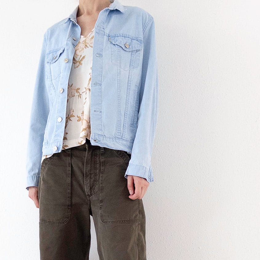 Gr. M Levis Jacke Babyblue 80s Vintage Made in France