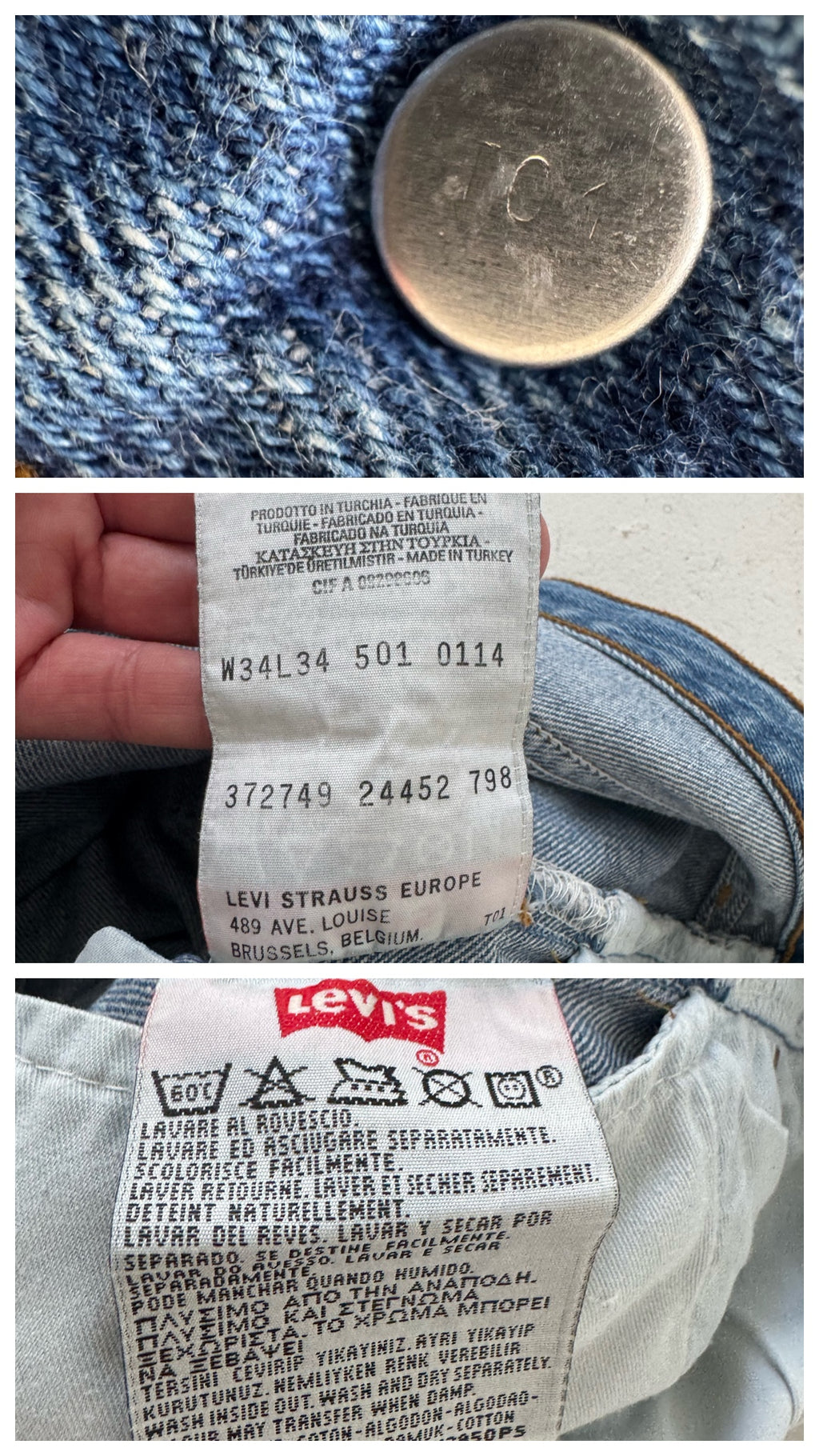 W32 L36 Levis 501 90s Vintage
