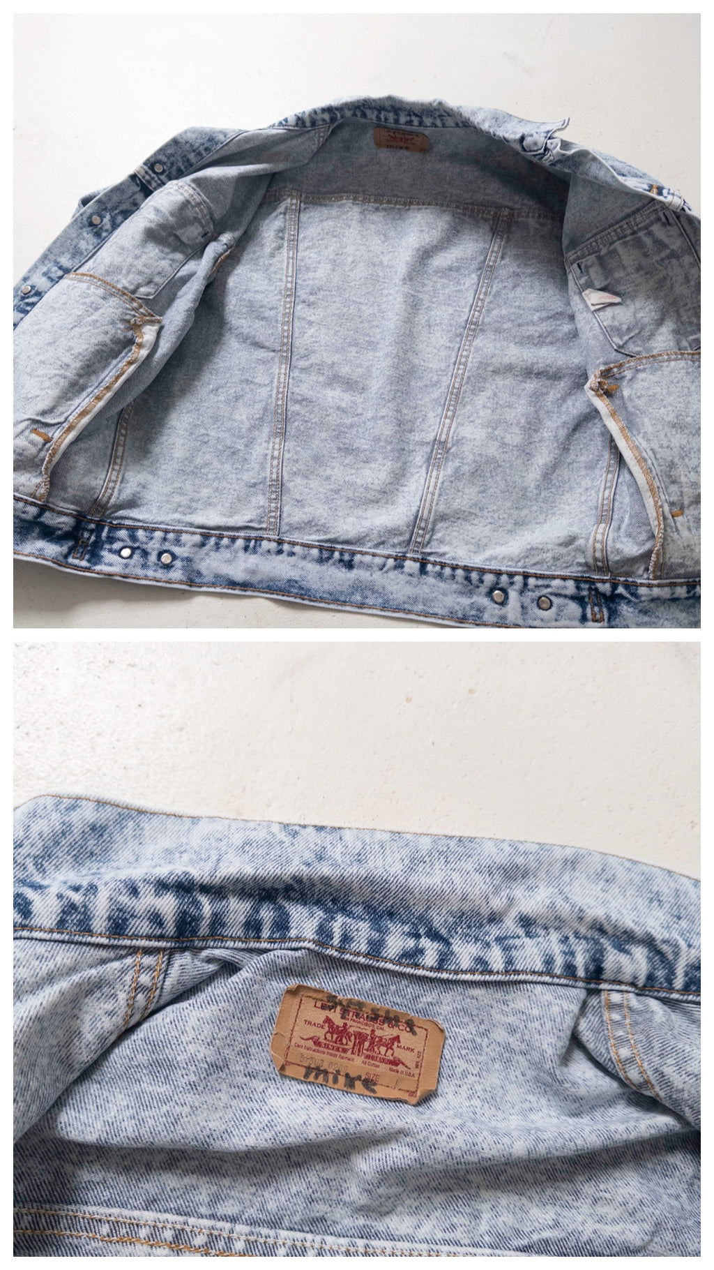 Gr. M - L Levis Acid Washed Trucker Jacket 80s Vintage Made in USA