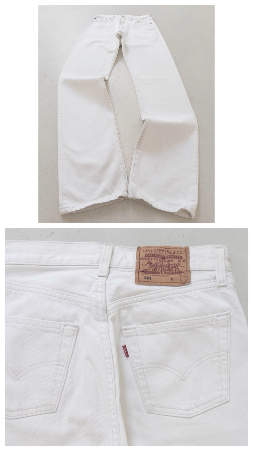 W26 L34 Levis 501 weiß 90s Vintage Made in USA