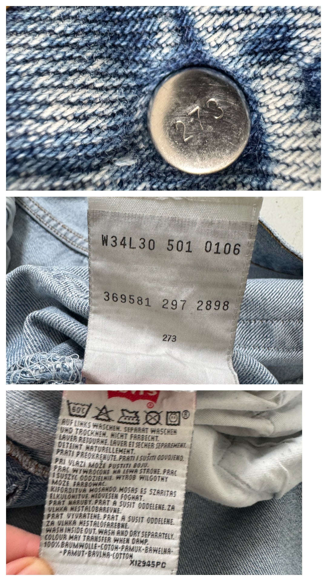 RESERVIERT***W32 L32 Levis 501 90s Vintage Made in Poland