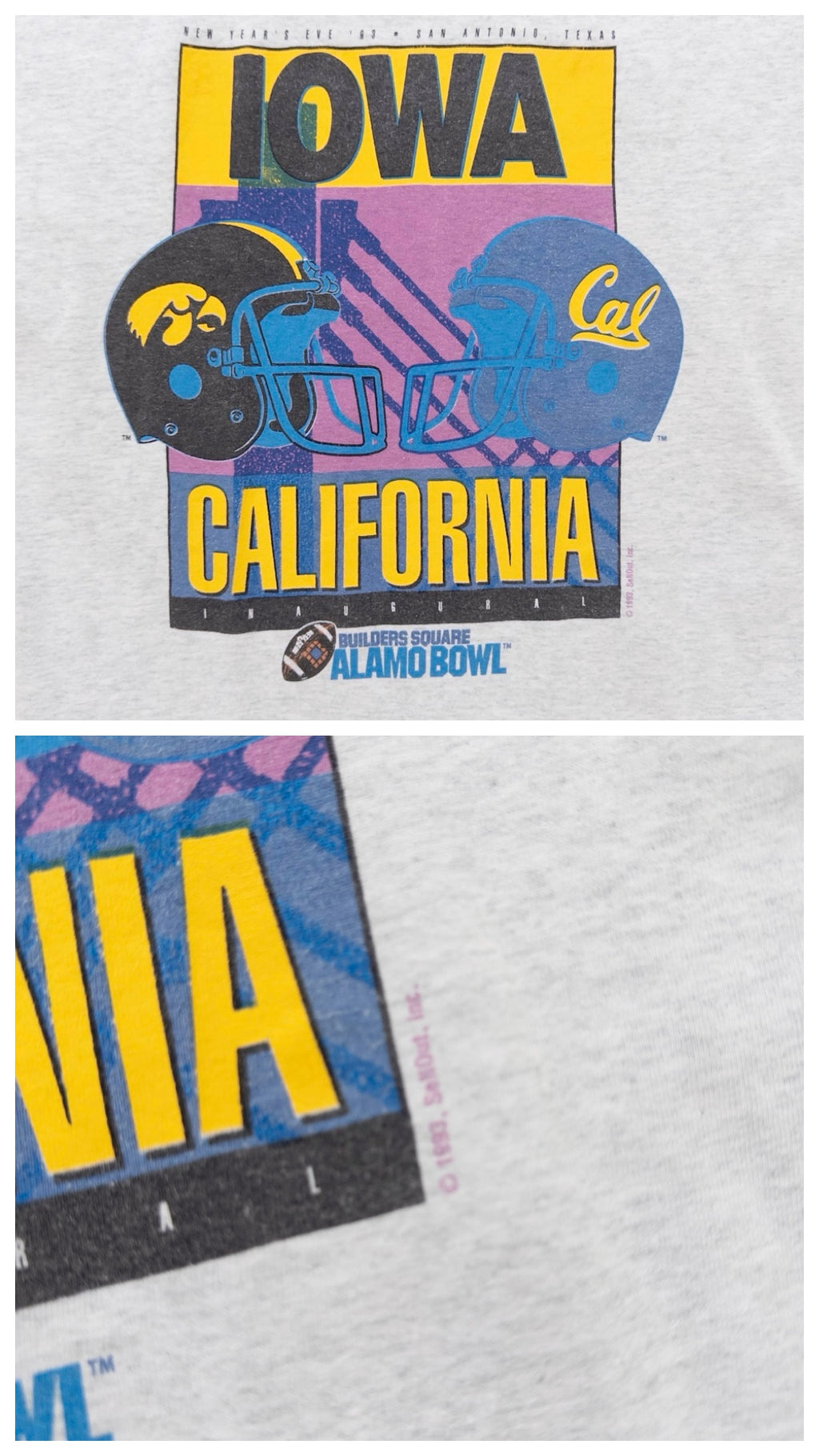 Gr. XL Fruit of the Loom T-Shirt Single Stitch College Football Alamo Bowl 1993 90s Vintage Made in USA
