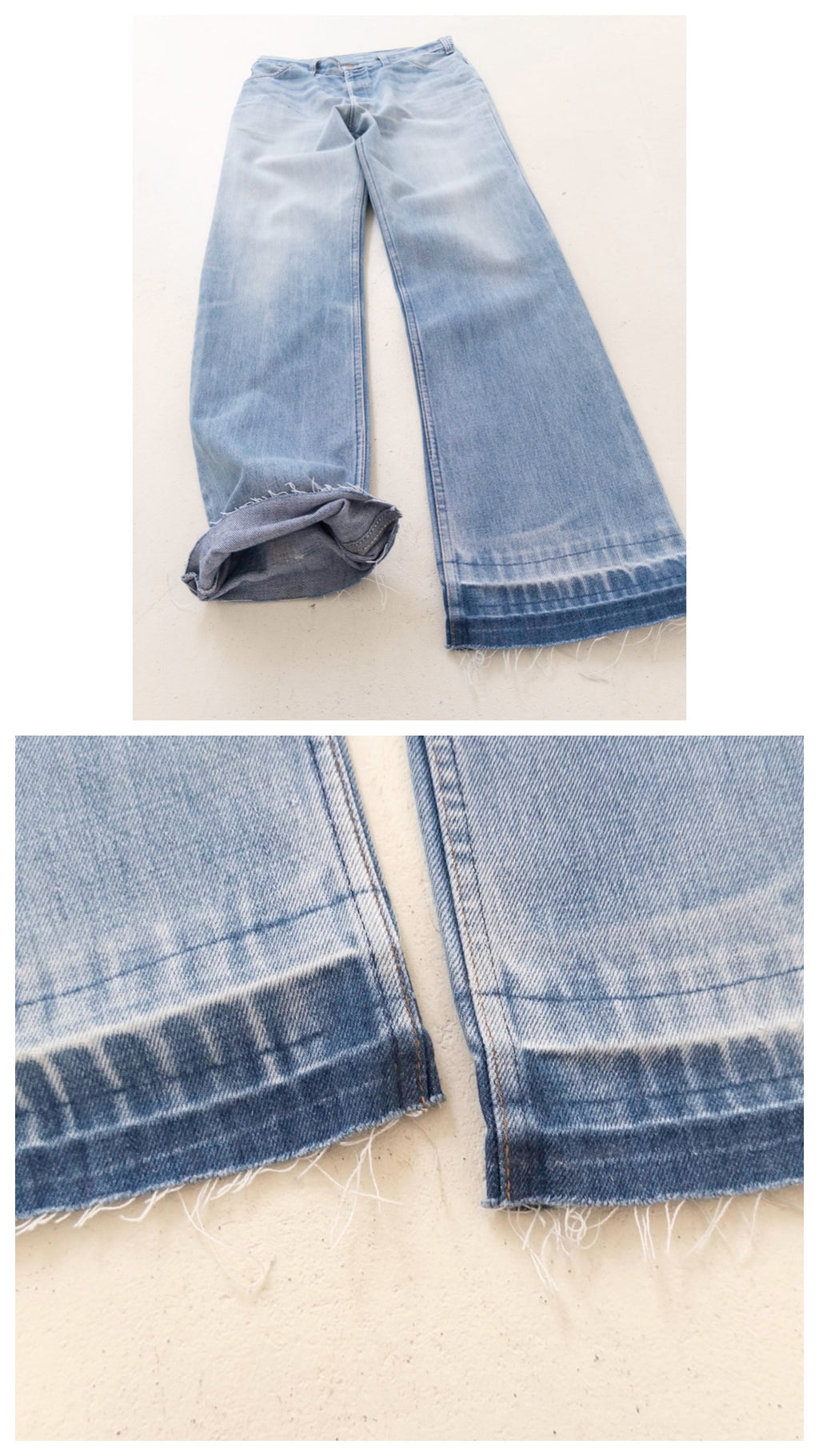 W31 -32 L36 Levis Cigarette Jeans 70s Vintage Made in Belgium