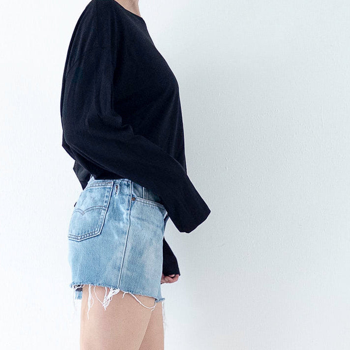W29 Levis 545 Leather Tab Shorts| Cutoffs | 70s Vintage Made in Belgium