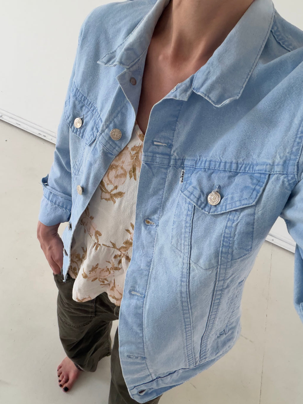 Gr. M Levis Jacke Babyblue 80s Vintage Made in France