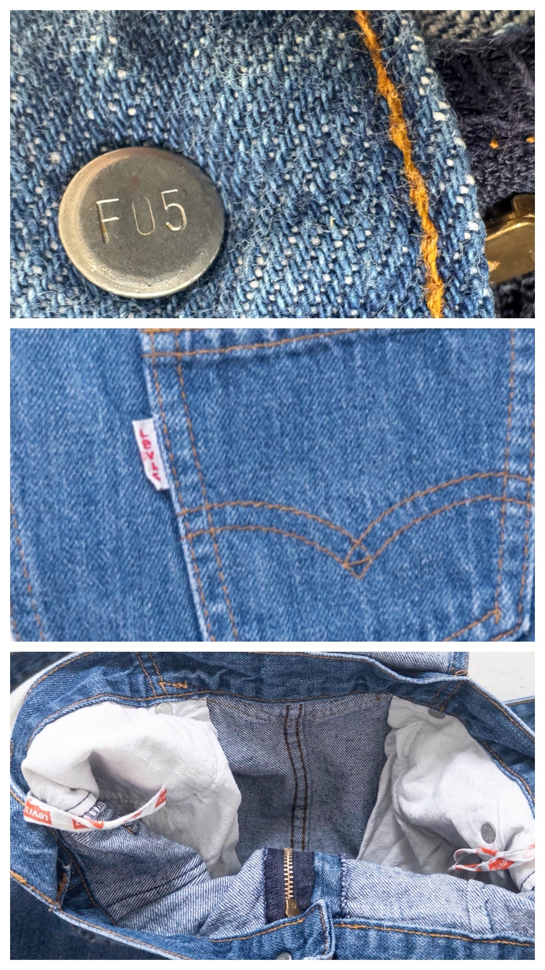 Gr. S Levis Latzkleid 60s 70s Vintage Made in USA
