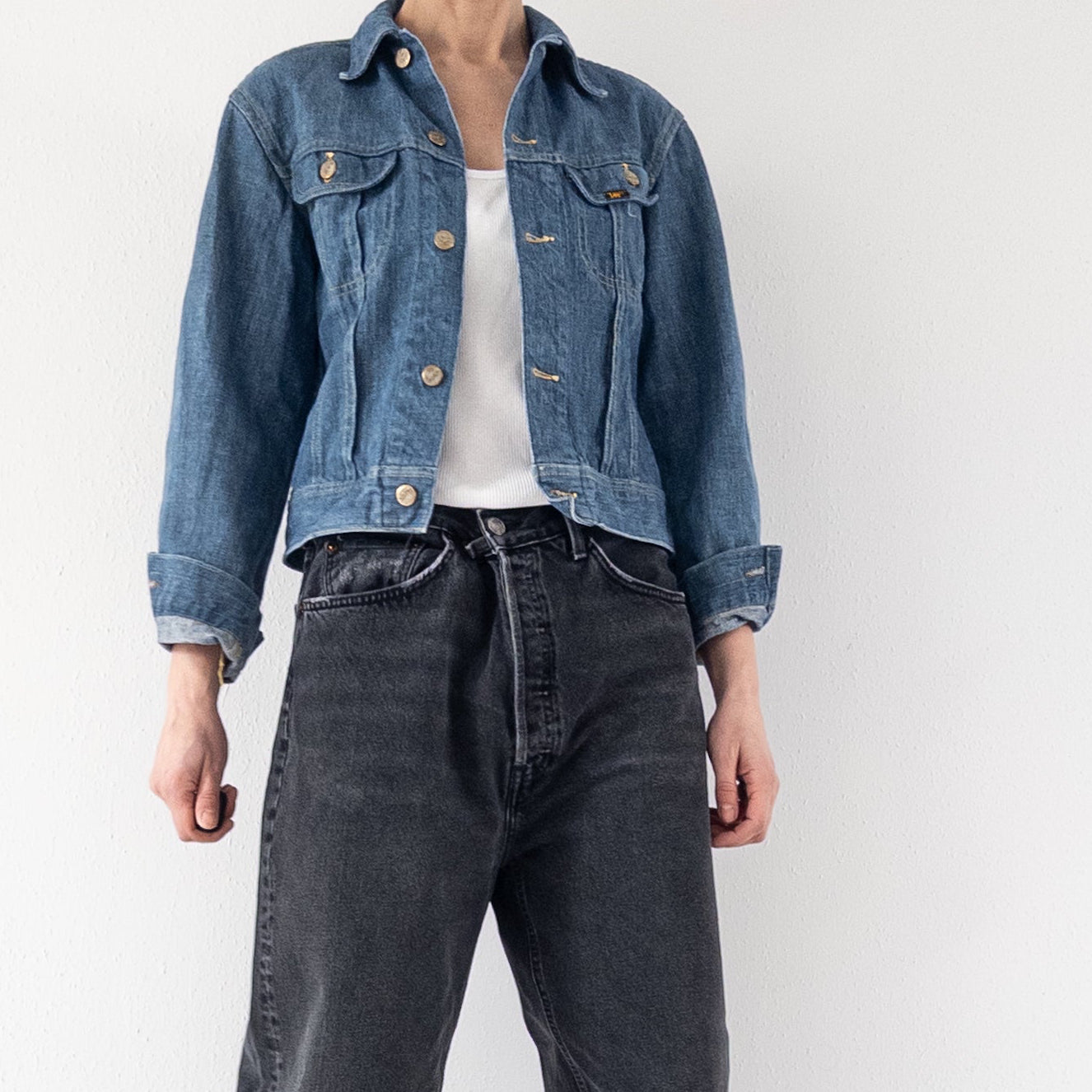 Gr. XS - S Lee Jeansjacke 70s Vintage Made in USA