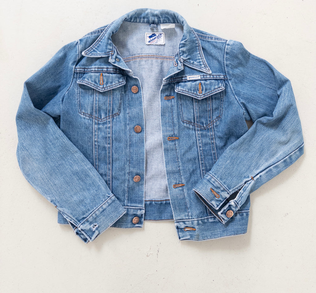 Gr. XXS - XS Wrangler Jeansjacke 70s Vintage Made in USA