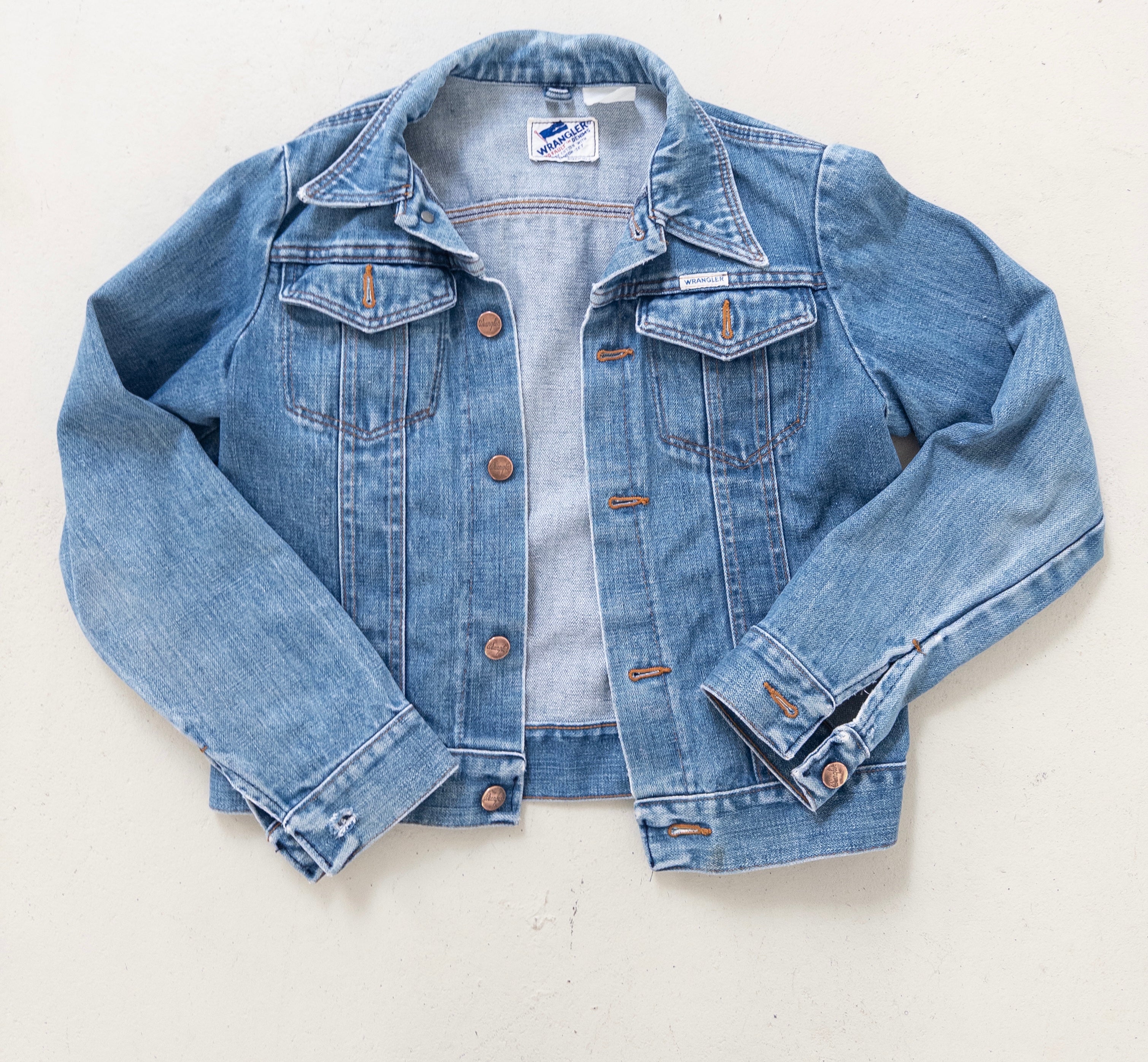 Gr. XXS - XS Wrangler Jeansjacke 70s Vintage Made in USA