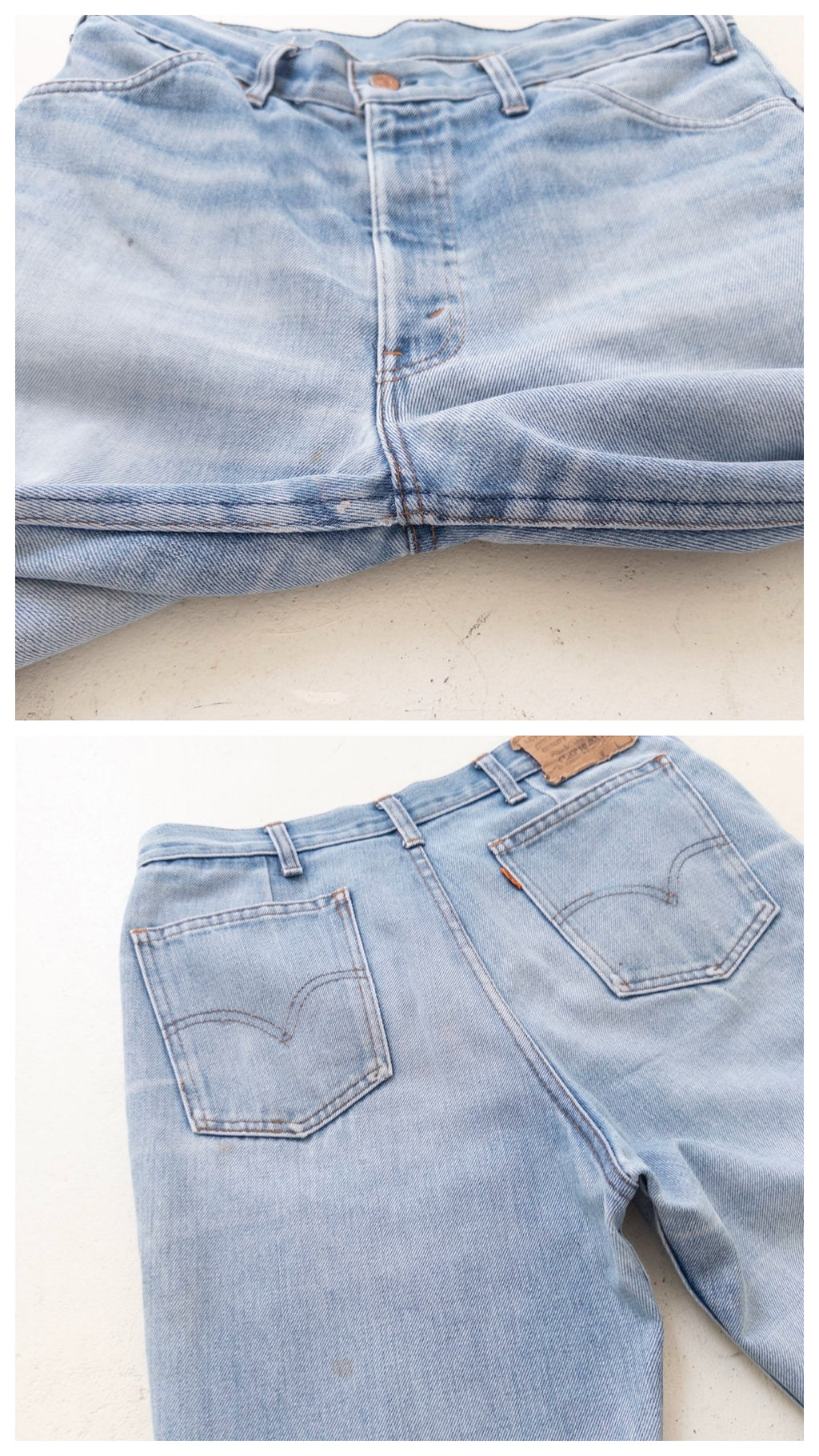 W31 -32 L36 Levis Cigarette Jeans 70s Vintage Made in Belgium