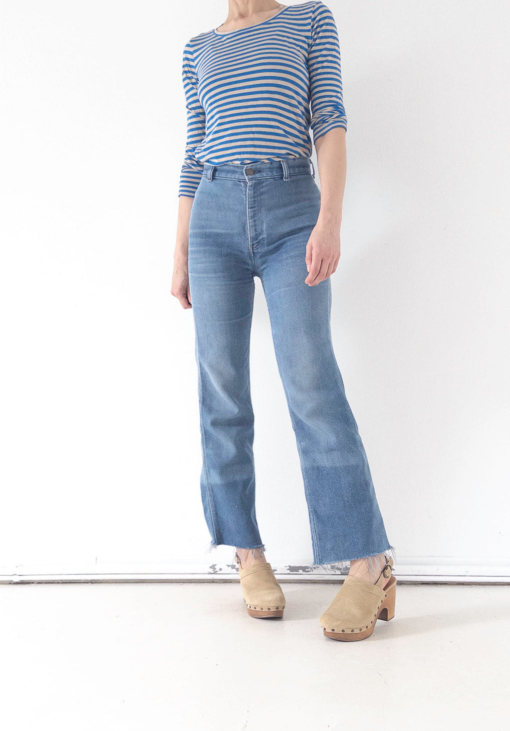 W26 - 27 L30 Levis Cropped Schlaghose 70s Vintage Made in USA