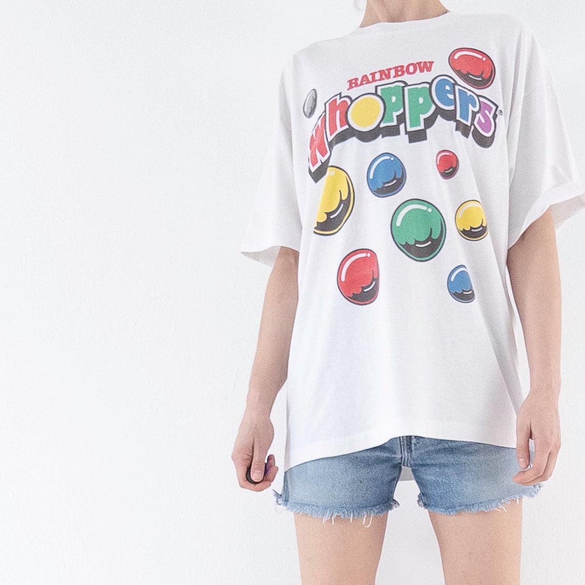 Gr. L T-Shirt Rainbow Whoppers Candy Graphic Single Stitch 90s Vintage Spoof Tee
