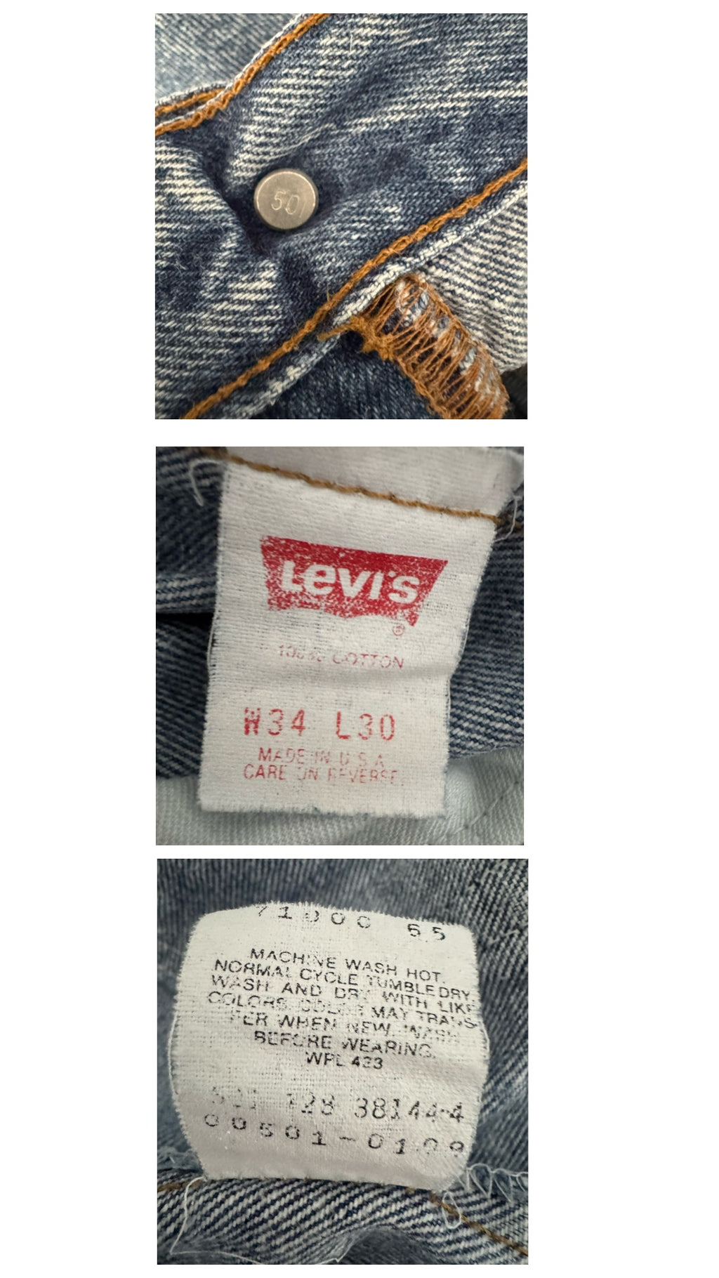 W32 L32 Levis 501 80s Vintage Made in USA