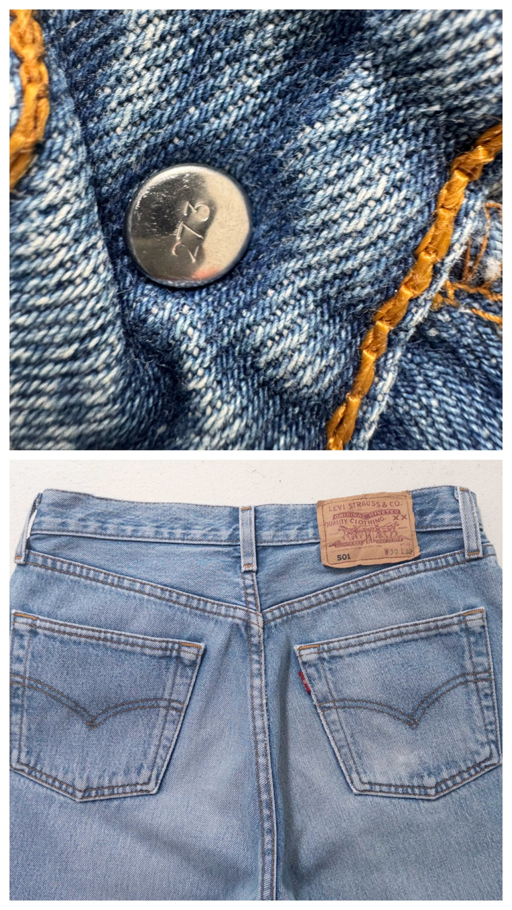 W28 - 29 L33 Levis 501 90s Vintage Made in Poland