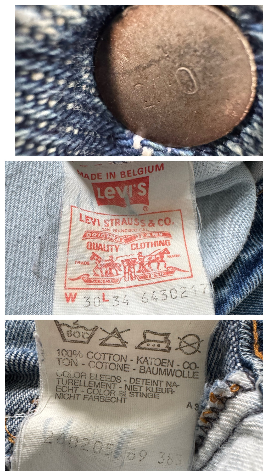W28 L34 Levis 643 80s Vintage Made in Belgium