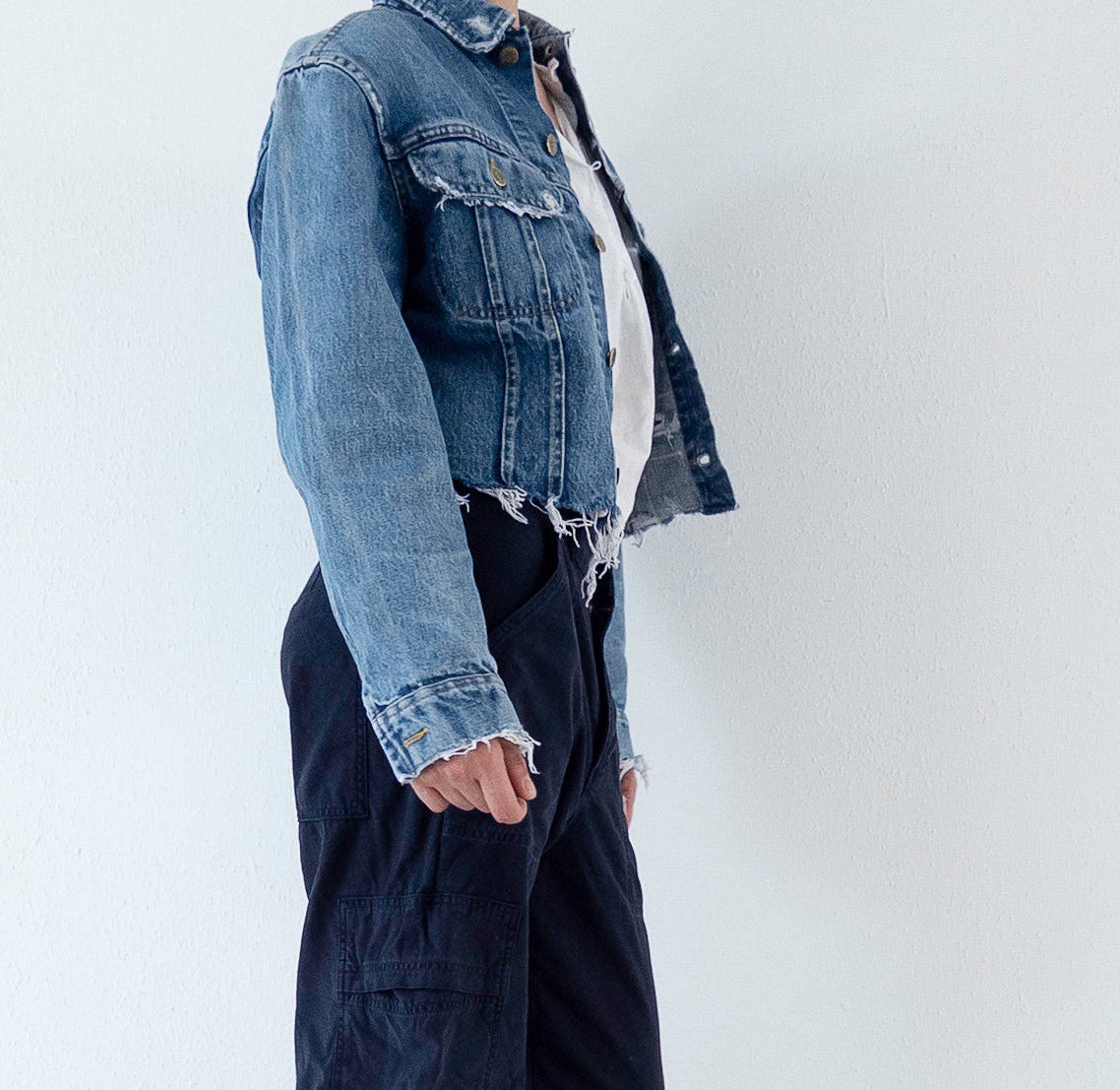 Gr. M Lee Riders Jeansjacke Patchwork 70s Vintage Made in Canada Reworked