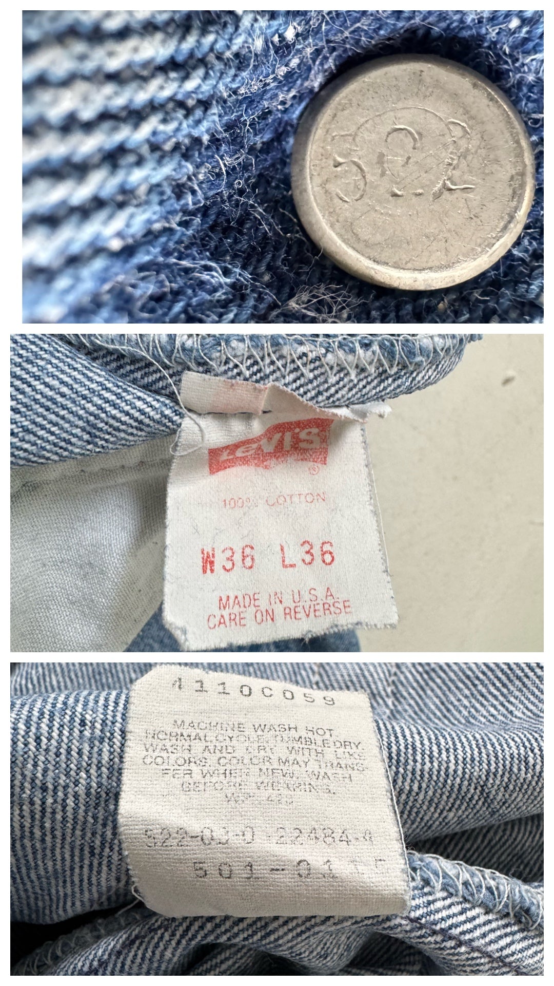 Gr. 34  Levis 501 90s Vintage Made in USA