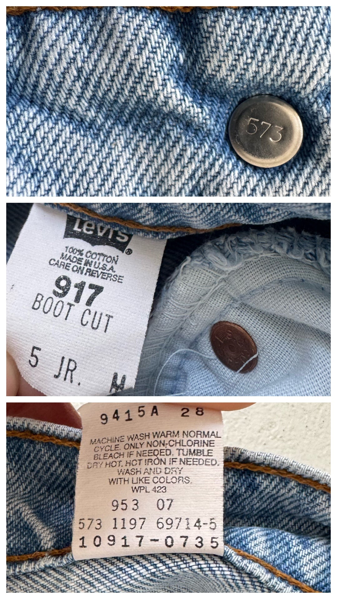 W25 Levis 917 90s Vintage Made in USA