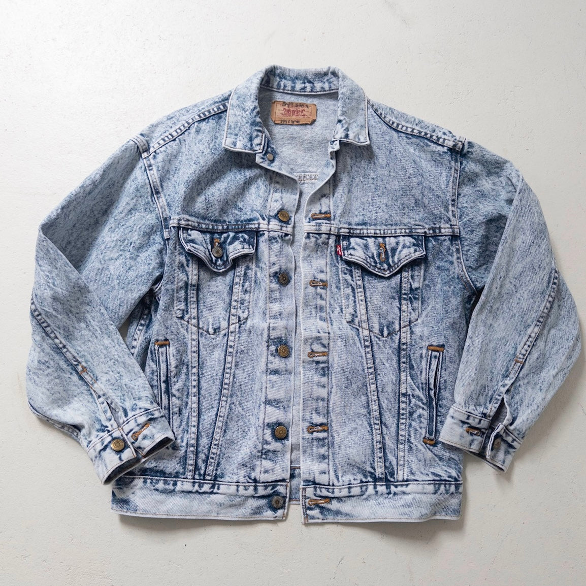 Gr. M - L Levis Acid Washed Trucker Jacket 80s Vintage Made in USA