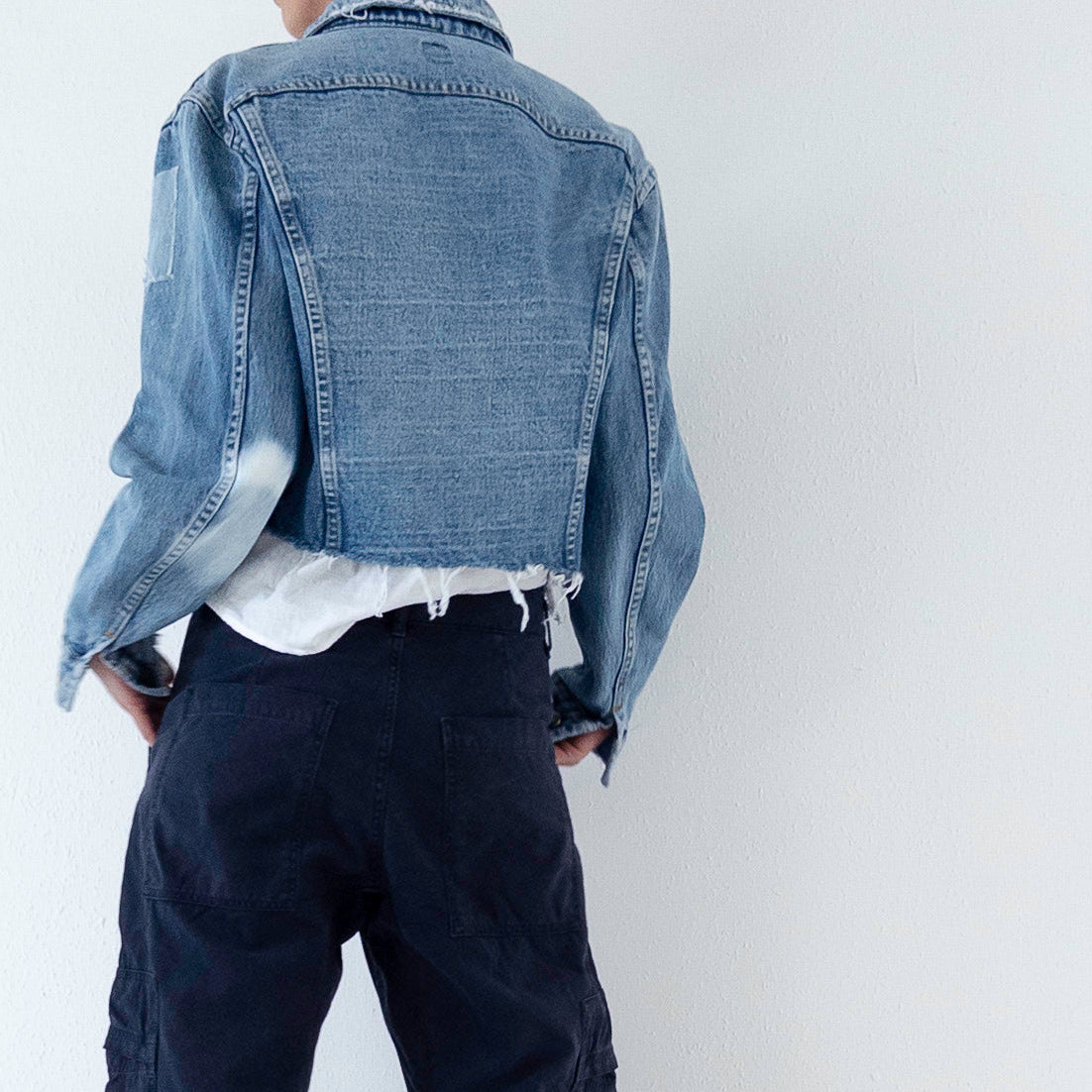 Gr. M Lee Riders Jeansjacke Patchwork 70s Vintage Made in Canada Reworked
