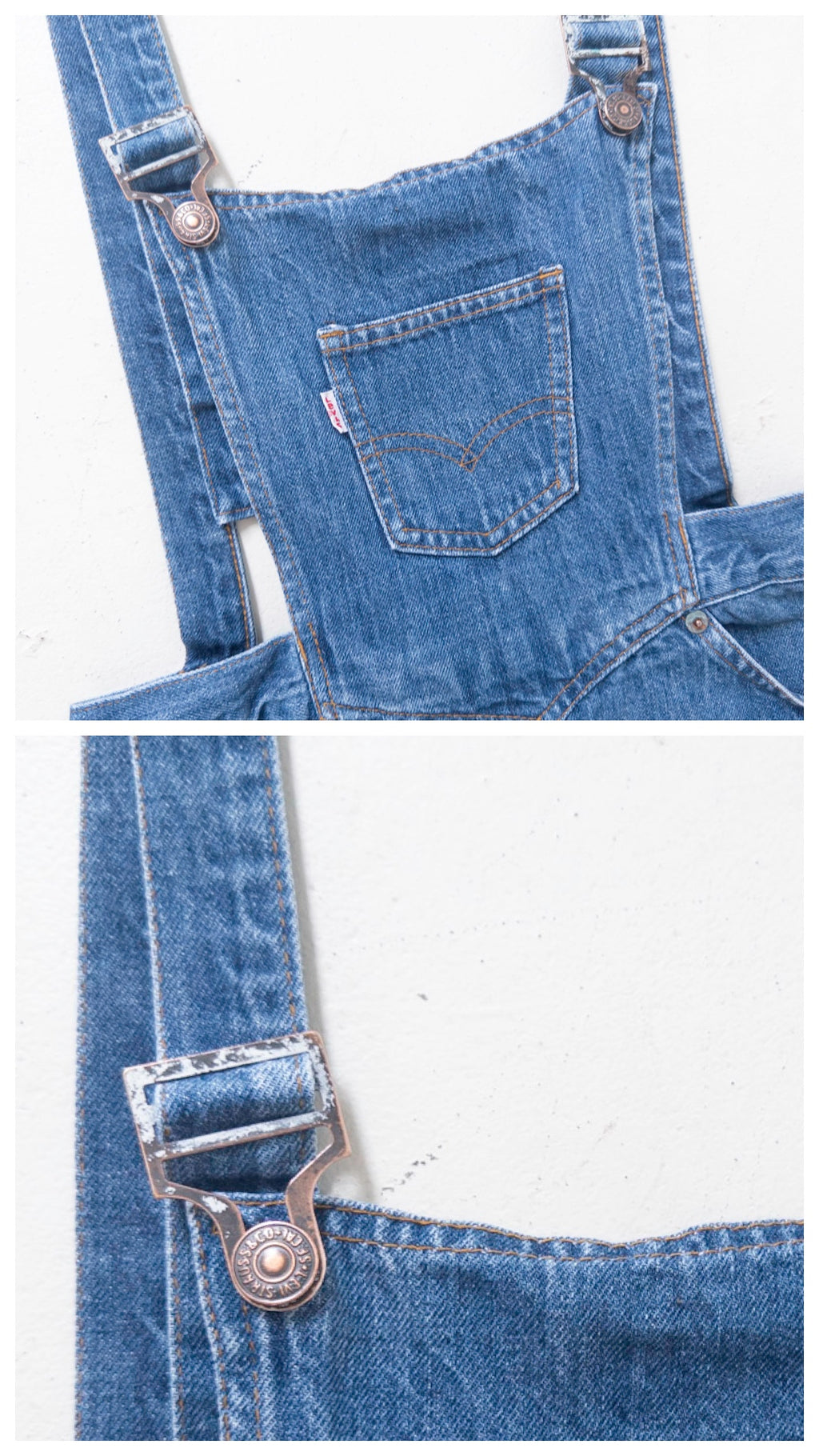 Gr. S Levis Latzkleid 60s 70s Vintage Made in USA