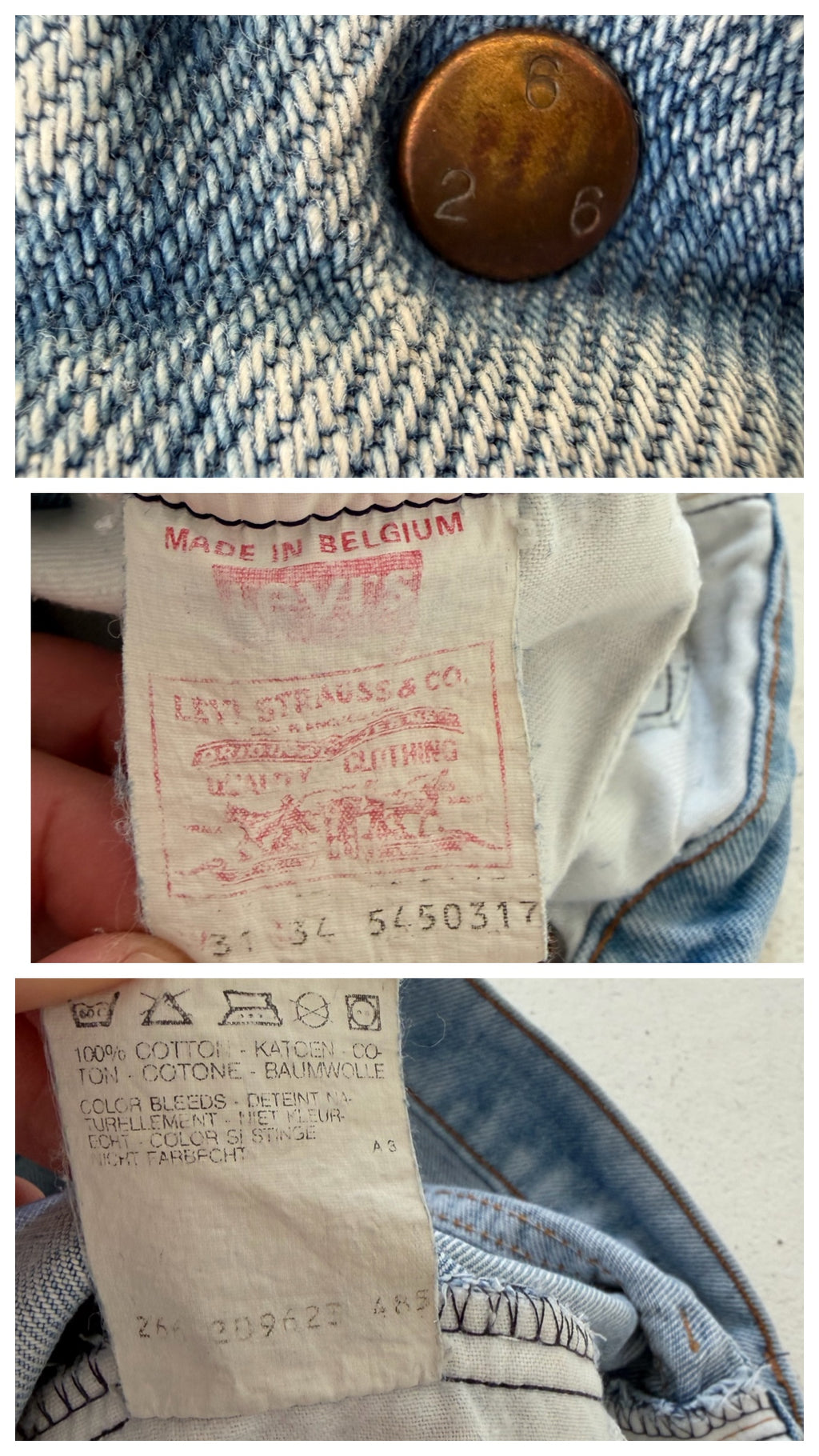 W29 Levis 545 Leather Tab Shorts| Cutoffs | 70s Vintage Made in Belgium