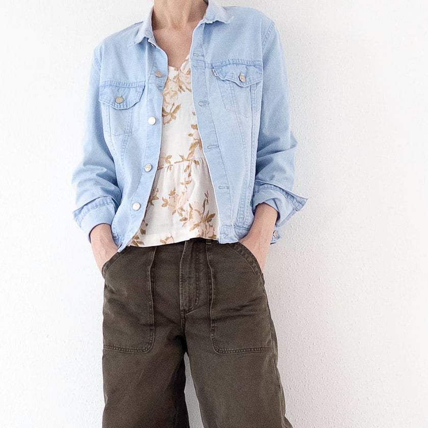 Gr. M Levis Jacke Babyblue 80s Vintage Made in France