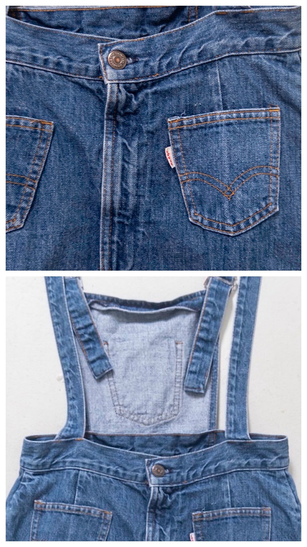 Gr. S Levis Latzkleid 60s 70s Vintage Made in USA