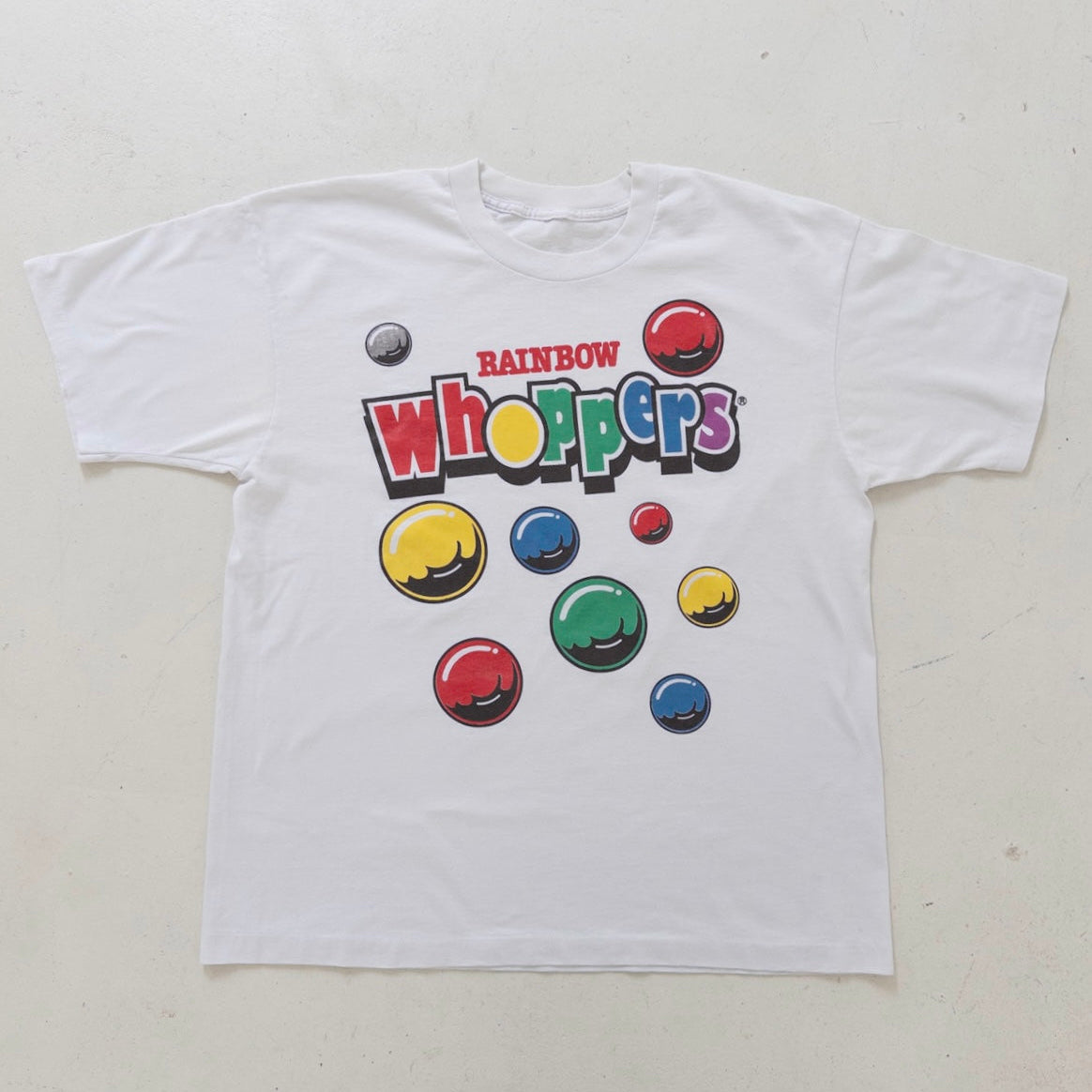 Gr. L T-Shirt Rainbow Whoppers Candy Graphic Single Stitch 90s Vintage Spoof Tee