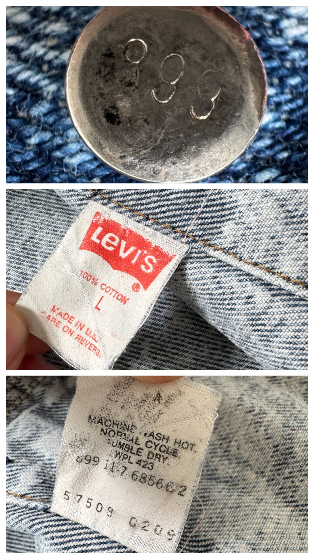 Gr. M - L Levis Acid Washed Trucker Jacket 80s Vintage Made in USA