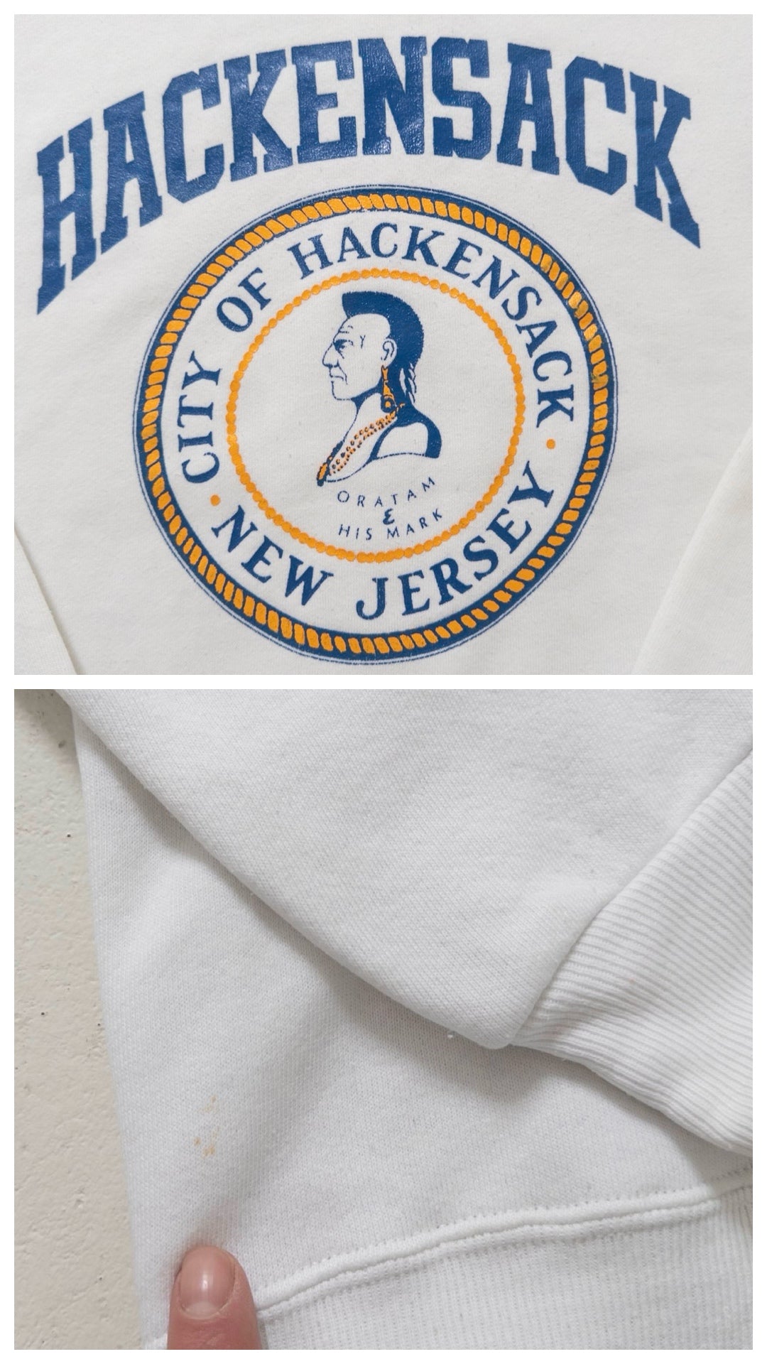 Gr.M Russell Athletic Hackensack New Jersey Crewneck 80s Vintage Made in USA