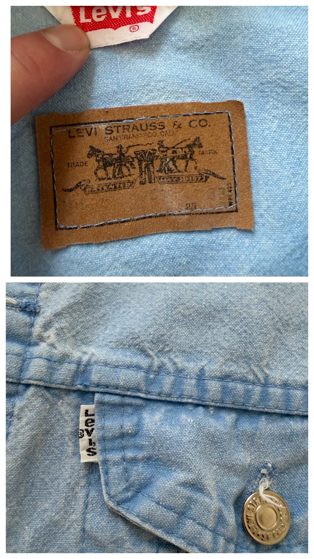 Gr. M Levis Jacke Babyblue 80s Vintage Made in France