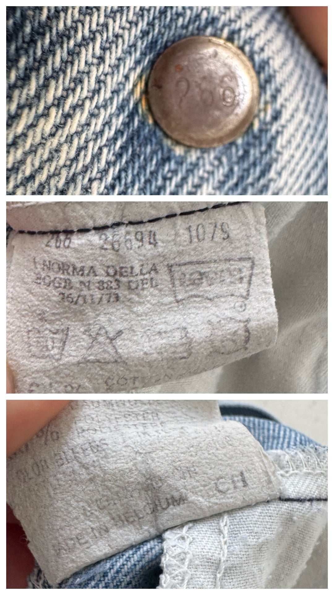 W31 -32 L36 Levis Cigarette Jeans 70s Vintage Made in Belgium