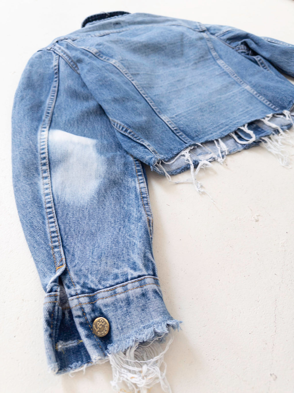 Gr. M Lee Riders Jeansjacke Patchwork 70s Vintage Made in Canada Reworked