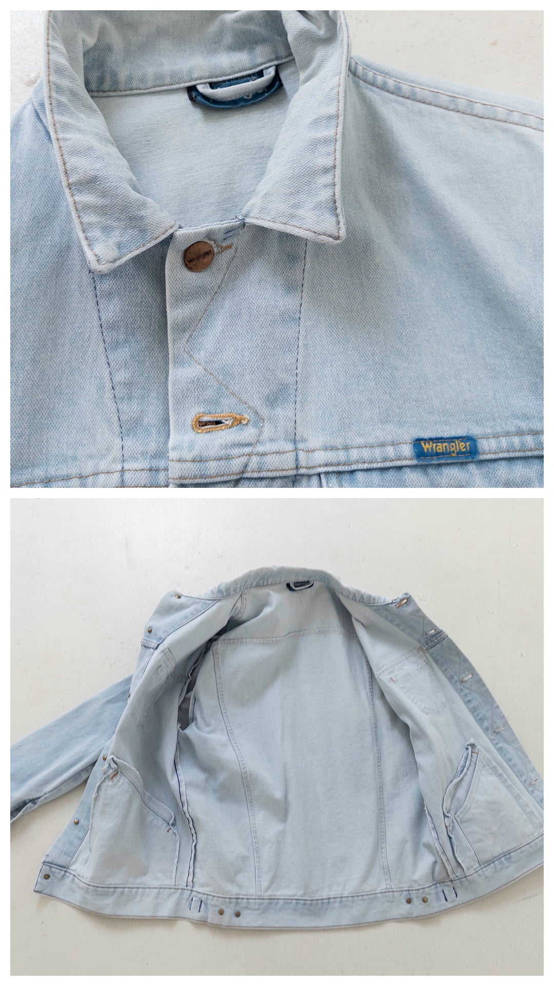Gr. L Wrangler Jeansjacke 90s Vintage Made in Malta