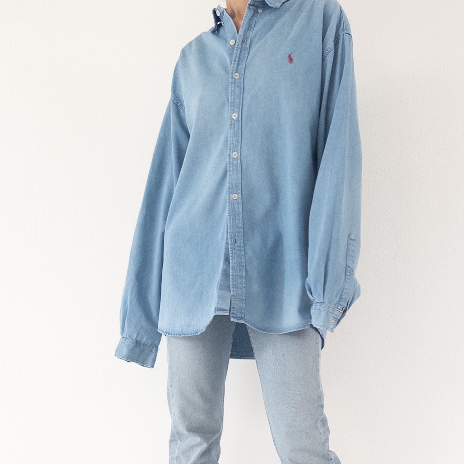 Gr.XL Polo by Ralph Lauren Jeanshemd 80s Vintage Made in USA