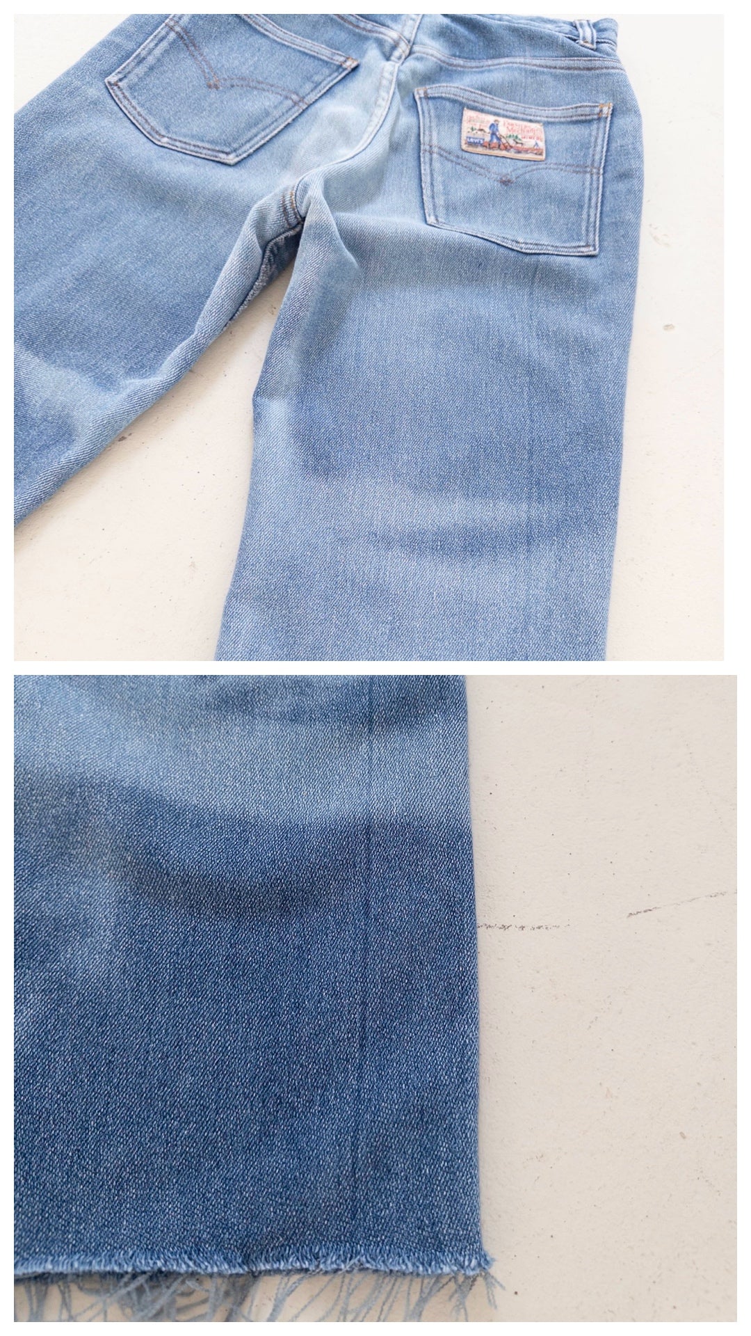 W26 - 27 L30 Levis Cropped Schlaghose 70s Vintage Made in USA