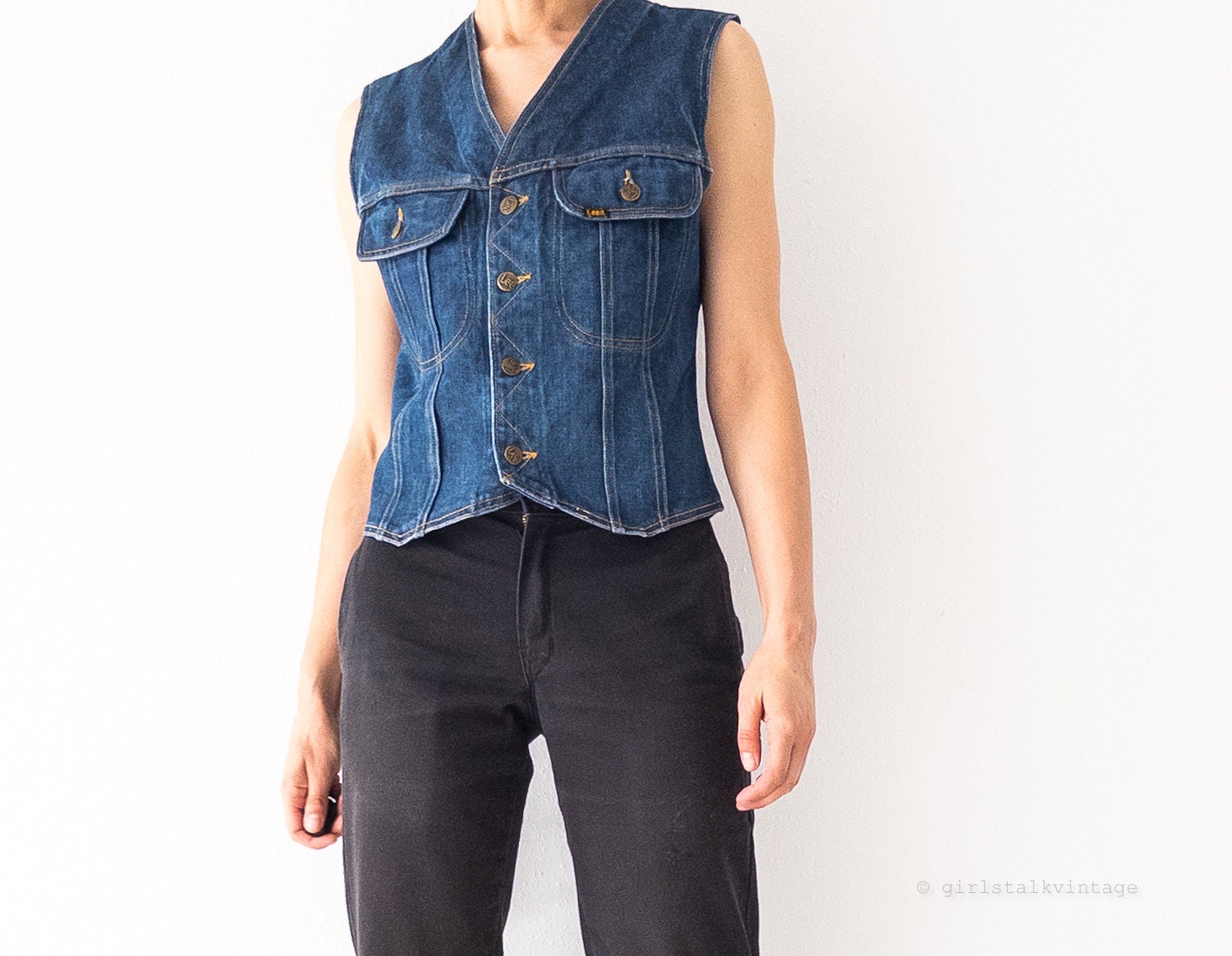 70s Vintage Lee Jeansweste Gr. S - M