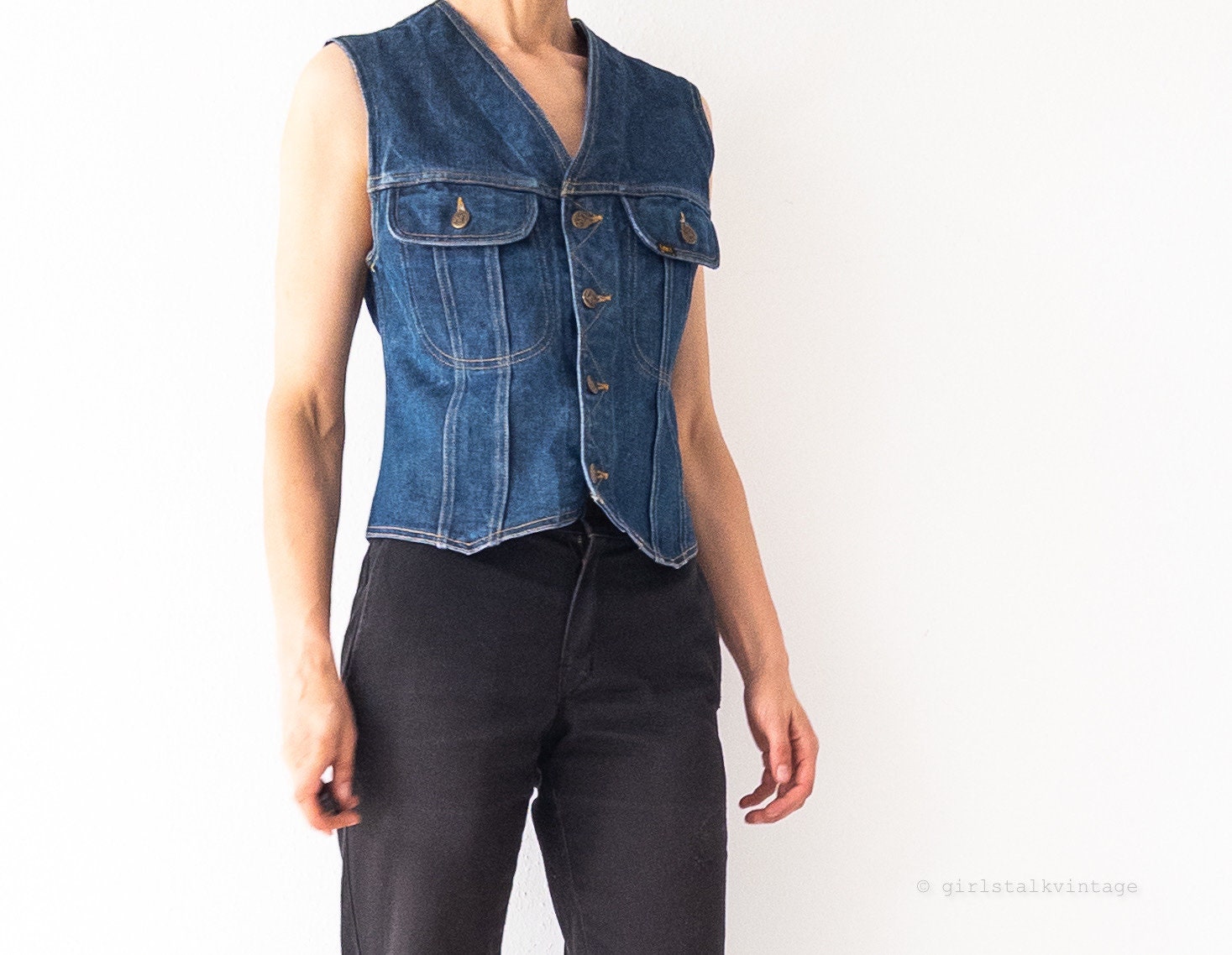 70s Vintage Lee Jeansweste Gr. S - M