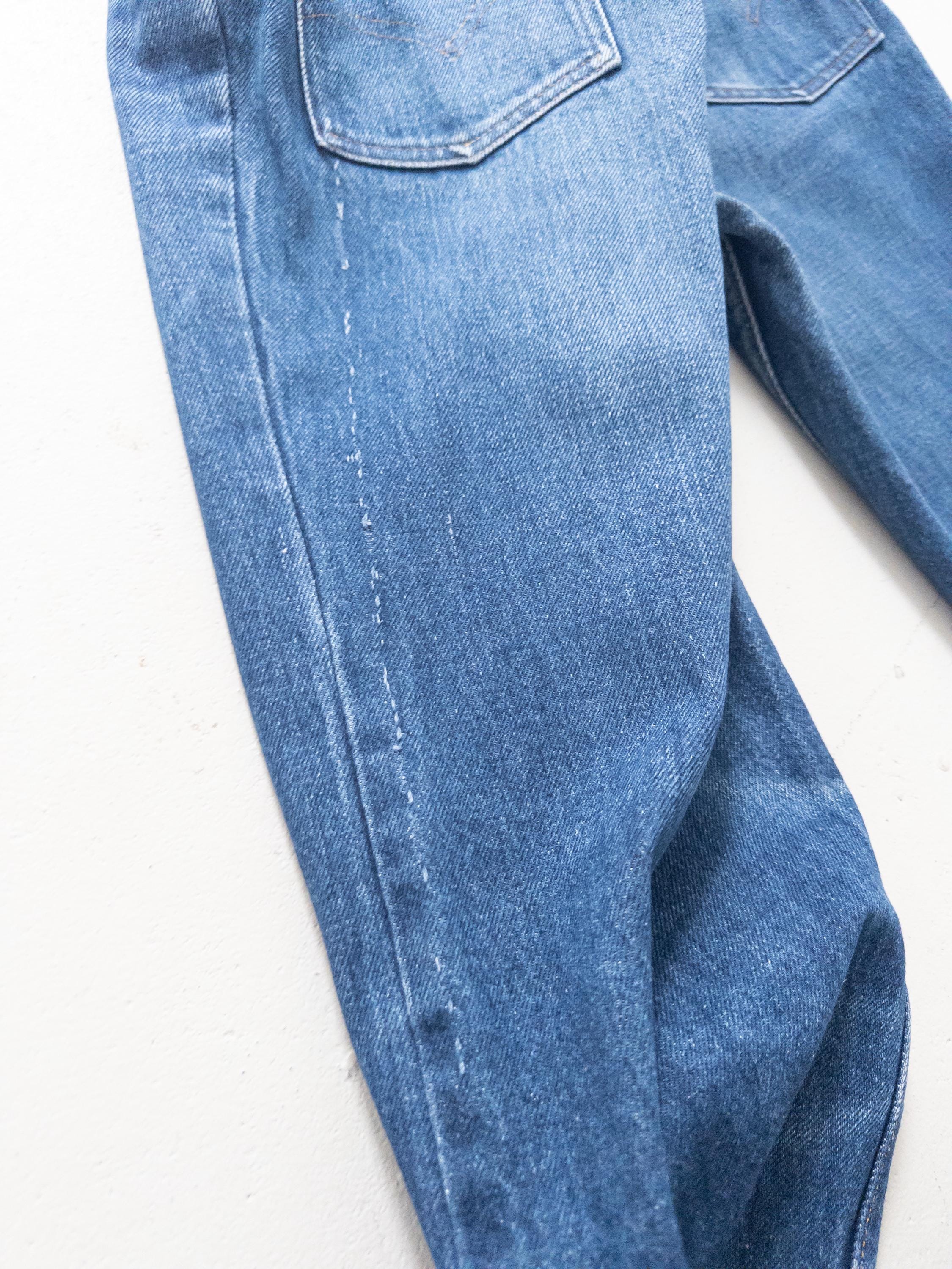 Levis Jeans W27-28 70s 80s Vintage Faded Dark Blue Orange Tab Cigarette Jeans
