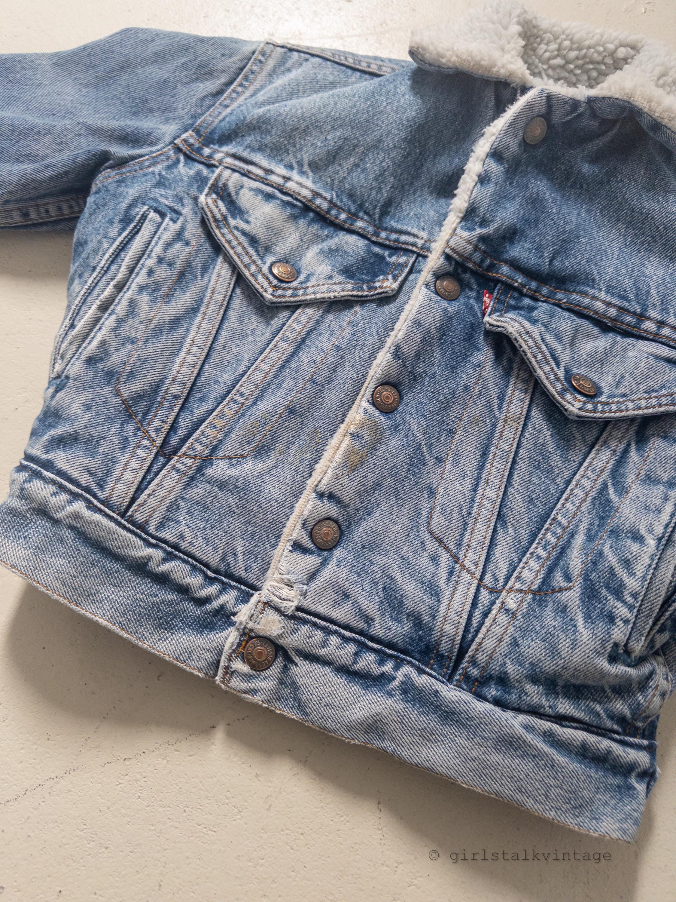 80s Vintage Little Levis Sherpa Trucker Jacket Gr. S