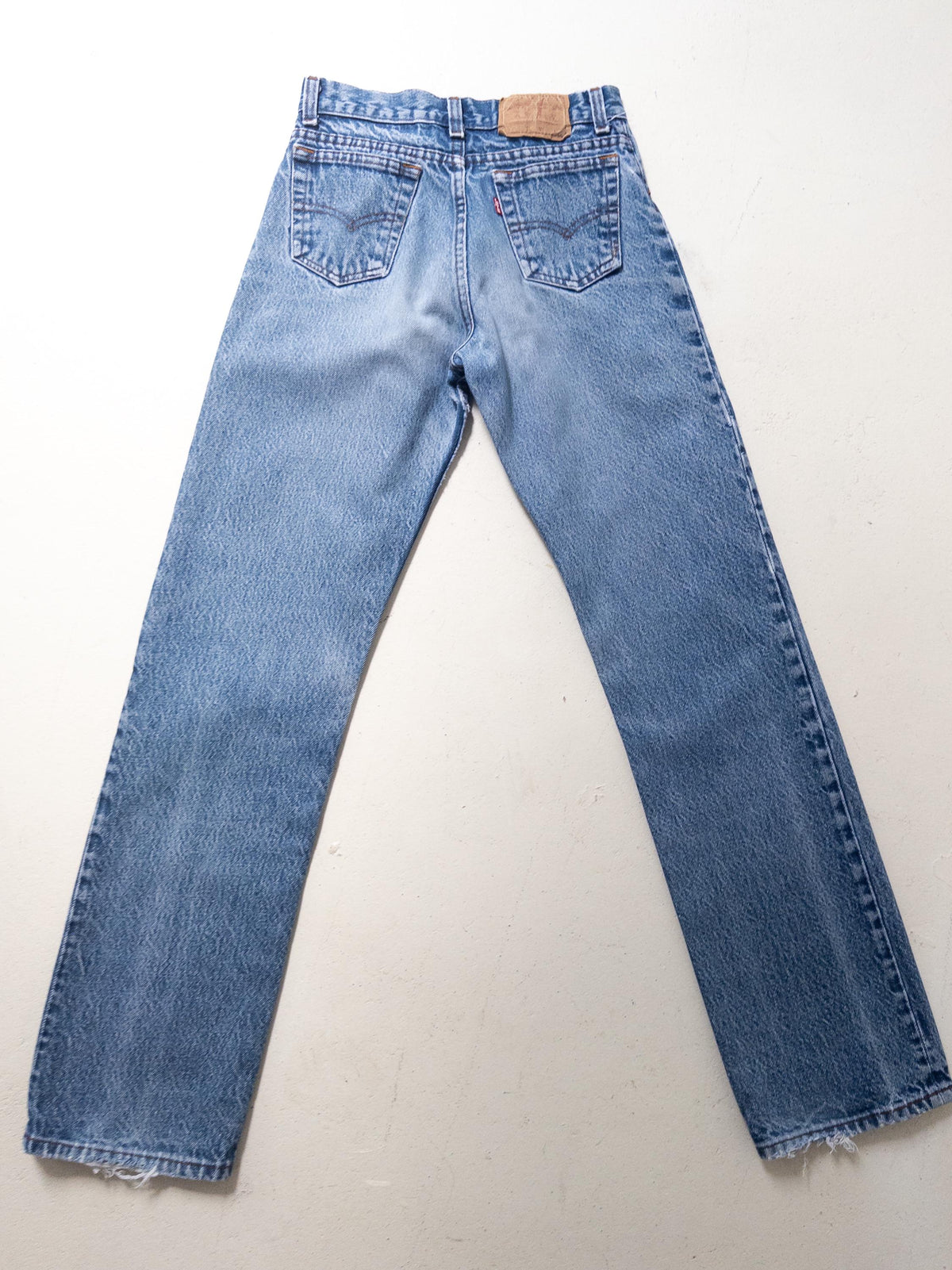 Levis 301 Jeans W23 w24 L30 80s Vintage Made in USA Button Fly Faded Mid Blue Denim 1980