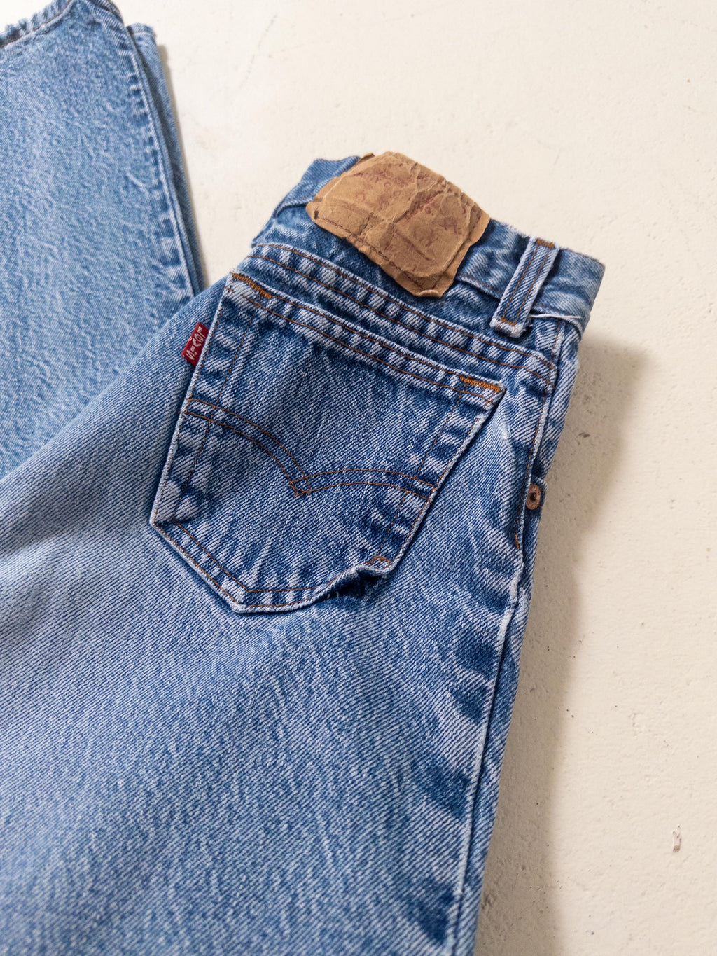 Levis 301 Jeans W23 w24 L30 80s Vintage Made in USA Button Fly Faded Mid Blue Denim 1980