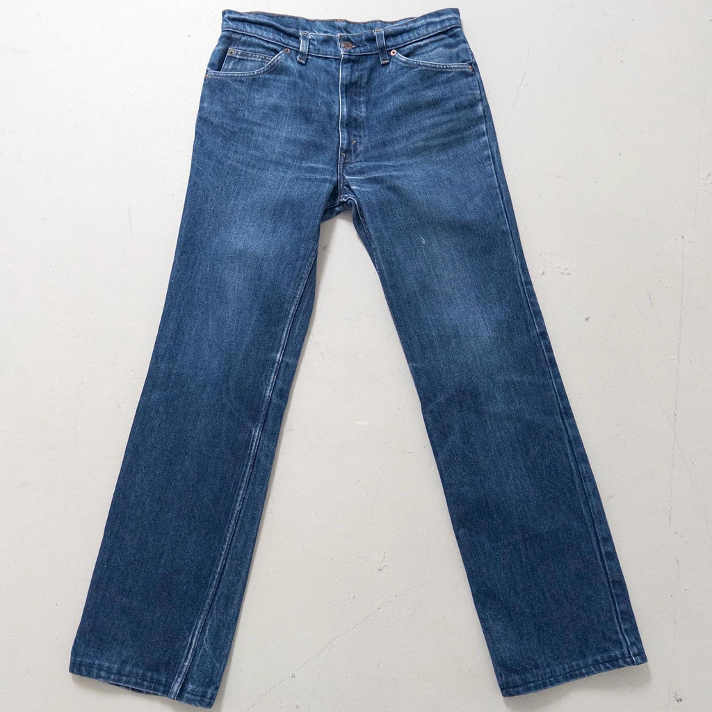 Levis Jeans W27-28 70s 80s Vintage Faded Dark Blue Orange Tab Cigarette Jeans