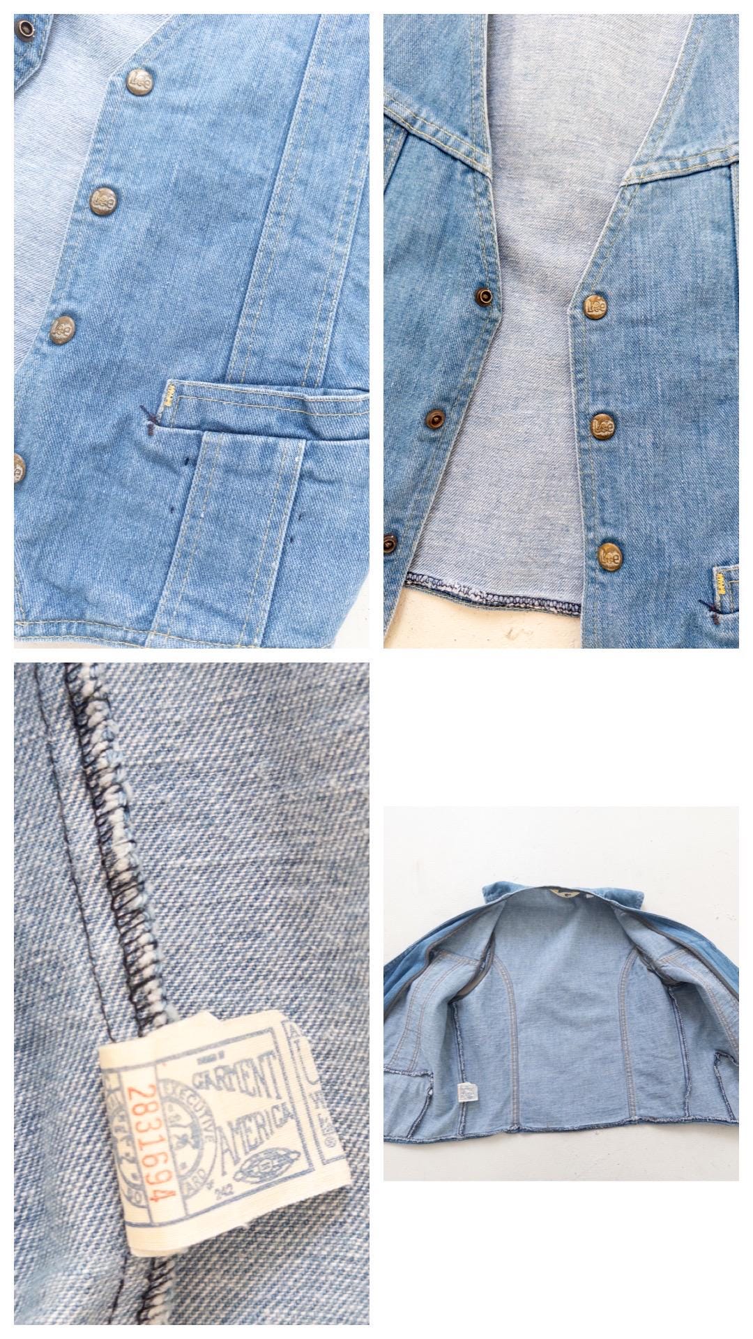 Gr. L Lee Jeansweste 70s Vintage Made in USA