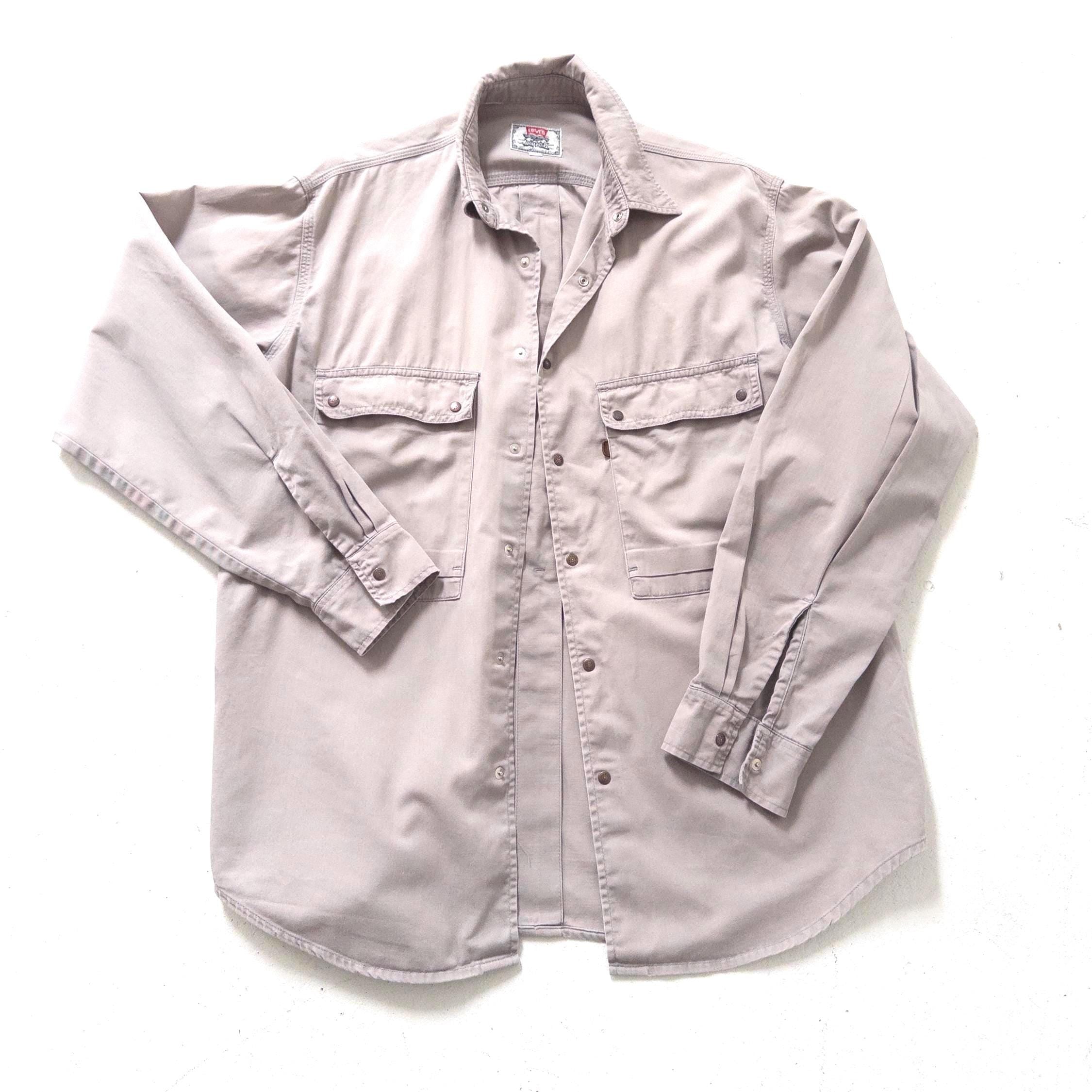 80s Vintage Levis Leather Tab Hemd Gr. L - XL